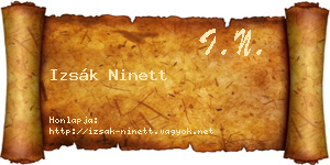 Izsák Ninett névjegykártya